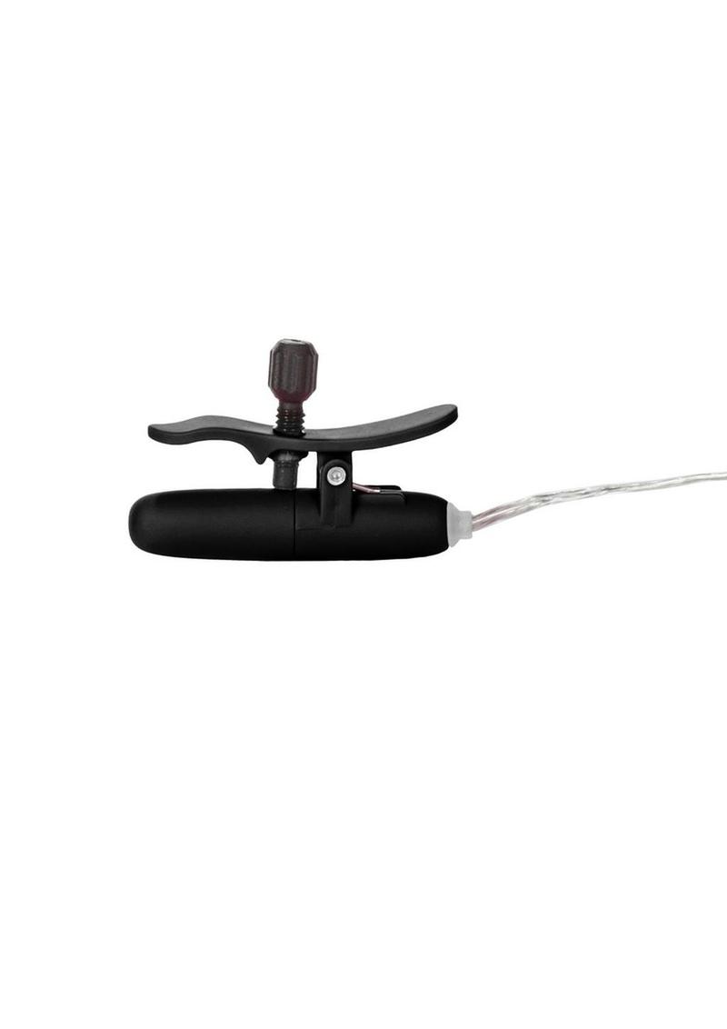 Nipple Play Vibrating Warming Nipple Teasers with Wired Remote Control - Black