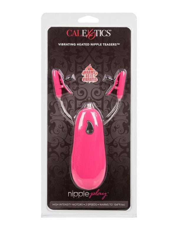 Nipple Play Vibrating Warming Nipple Teasers with Wired Remote Control - Pink