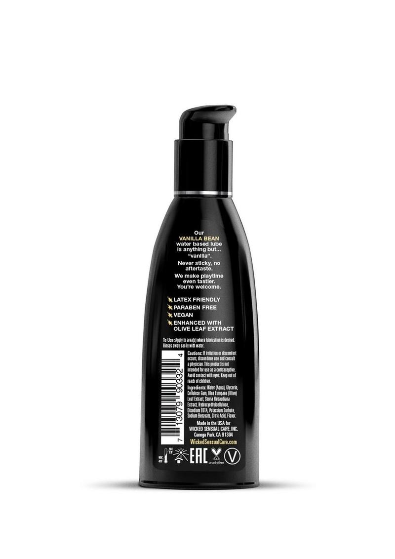 Wicked Aqua Water Based Flavored Lubricant Vanilla Bean 2oz