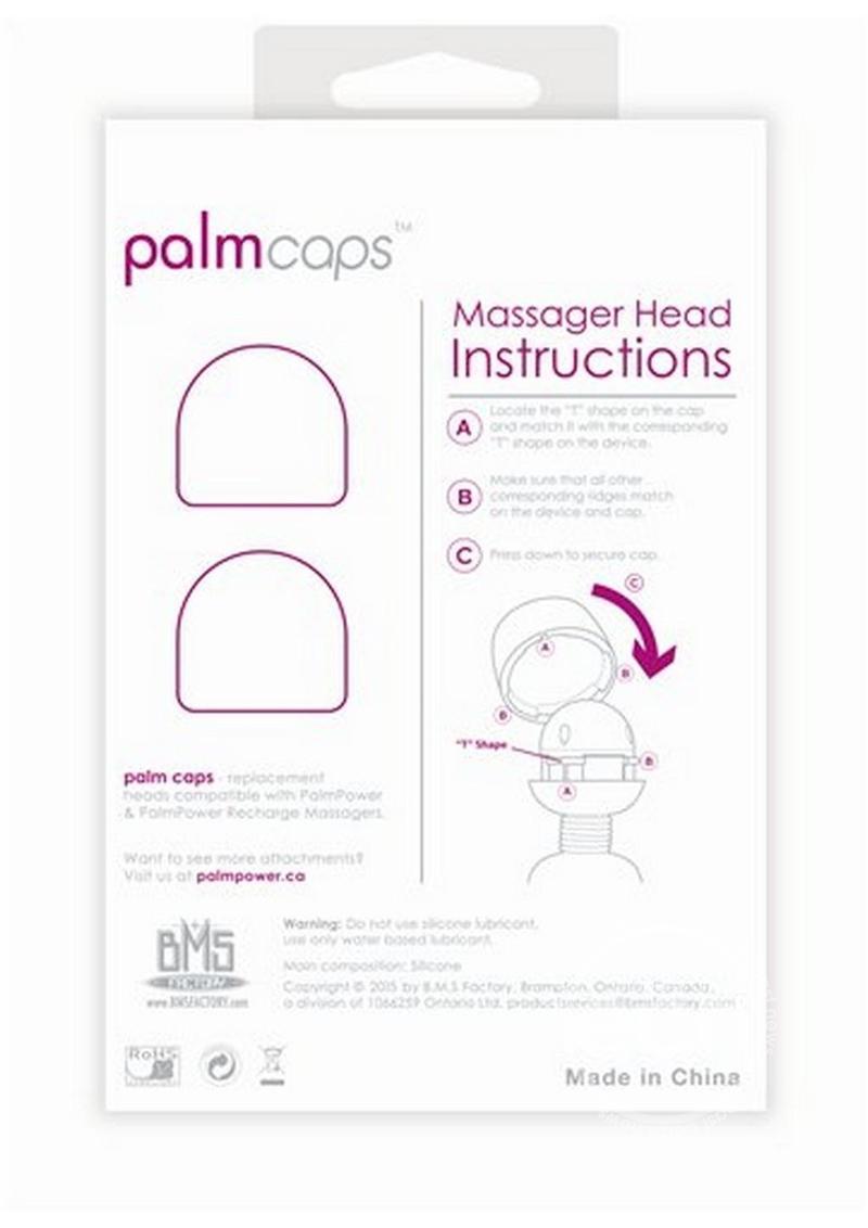 PalmCaps Silicone Massager Heads Attachment (2 Per Pack) - Pink