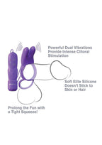 Fantasy C-Ringz Twin Teazer Rabbit Silicone Cock Ring with Wired Remote Control - Purple