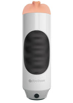 Pipedream Extreme Toyz Mega Grip Vibrating Pussy Masturbator - Pussy - White/Black/Vanilla