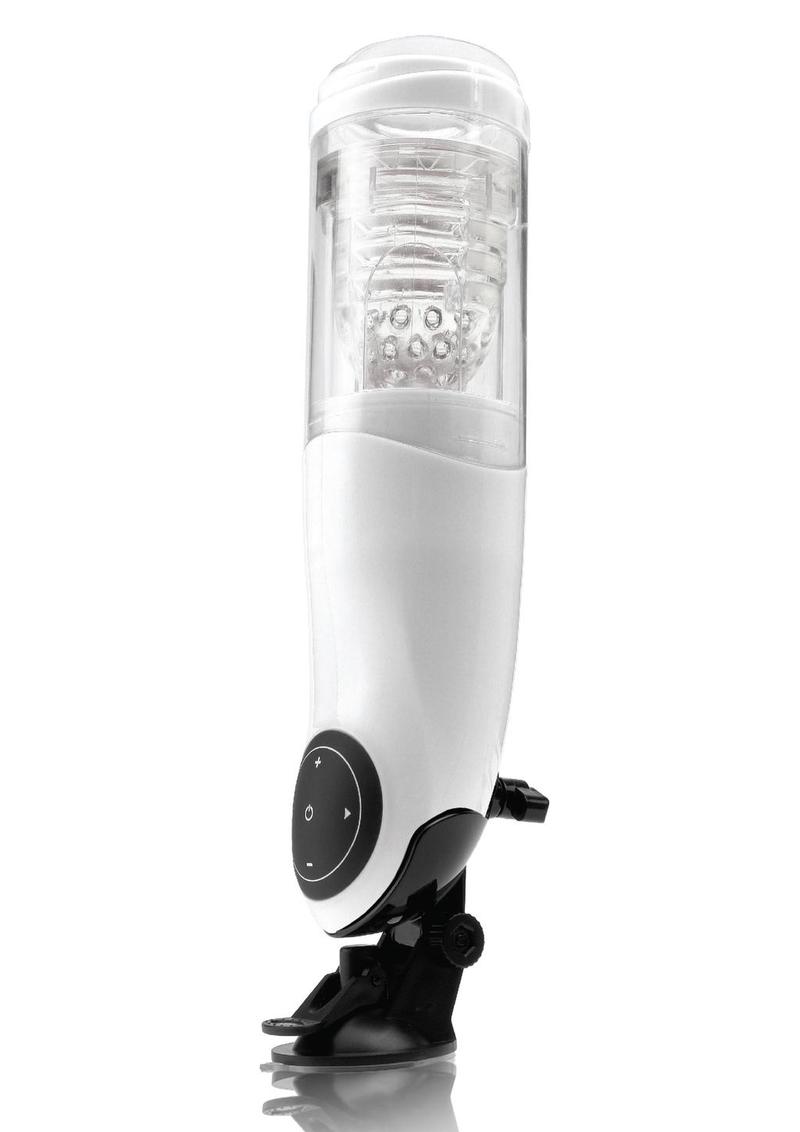 Pipedream Extreme Toyz Rechargeable Mega-Bator Pussy Masturbator - Pussy - White/Clear