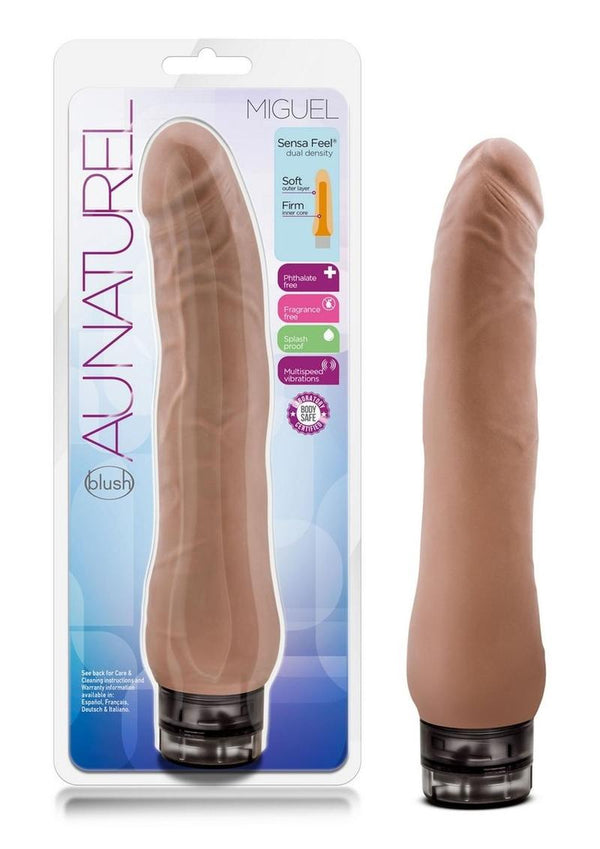 Au Naturel Miguel Vibrating Dildo 10in - Caramel
