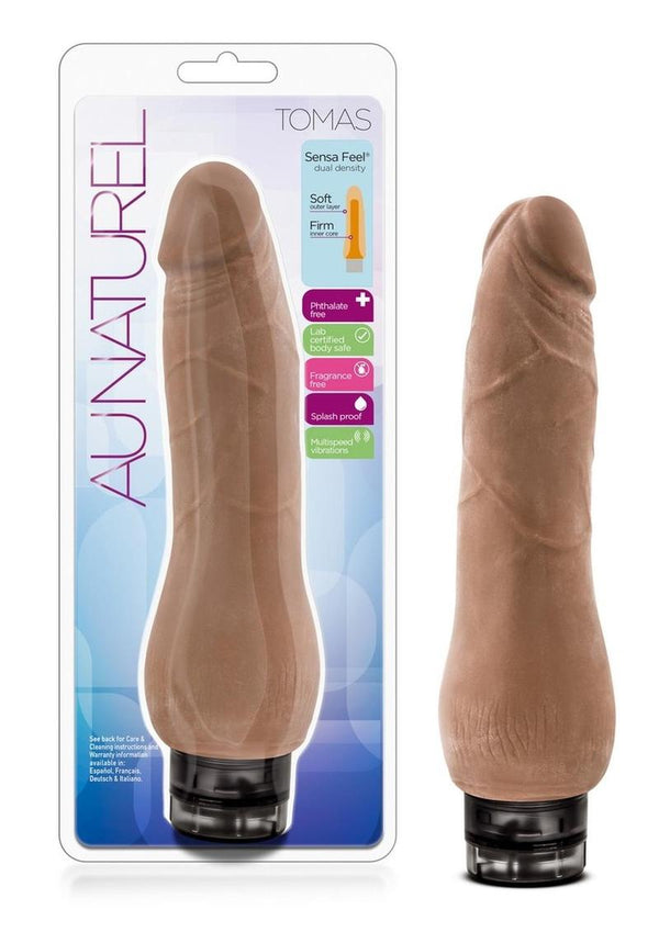 Au Naturel Tomas Vibrating Dildo 9in - Caramel