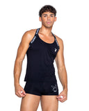 Playboy Men's Tuxedo Modal Tank - Black/White