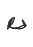 Ro-Zen Vibrating Silicone Cock Ring with Butt Plug - Black