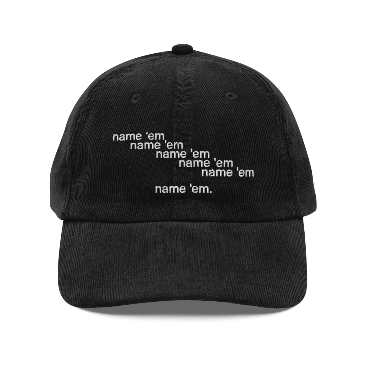Name 'em (x6) Embroidered Corduroy Hat