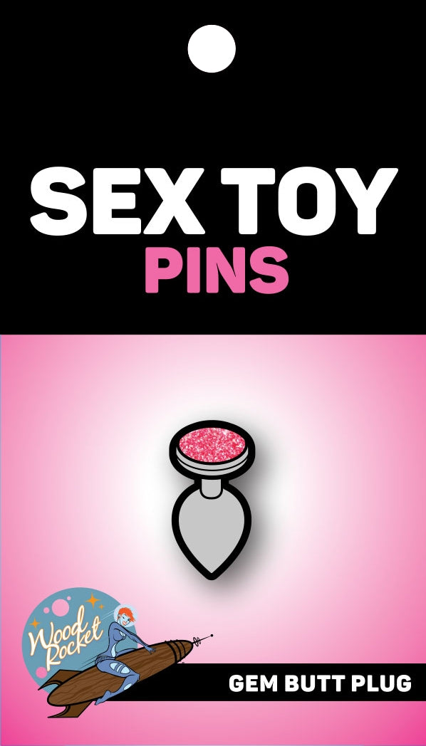 Gem Butt Plug Enamel Pin