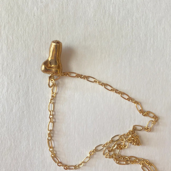 Small Uncut Penis Charm Necklace Bronze by Gilty Boy