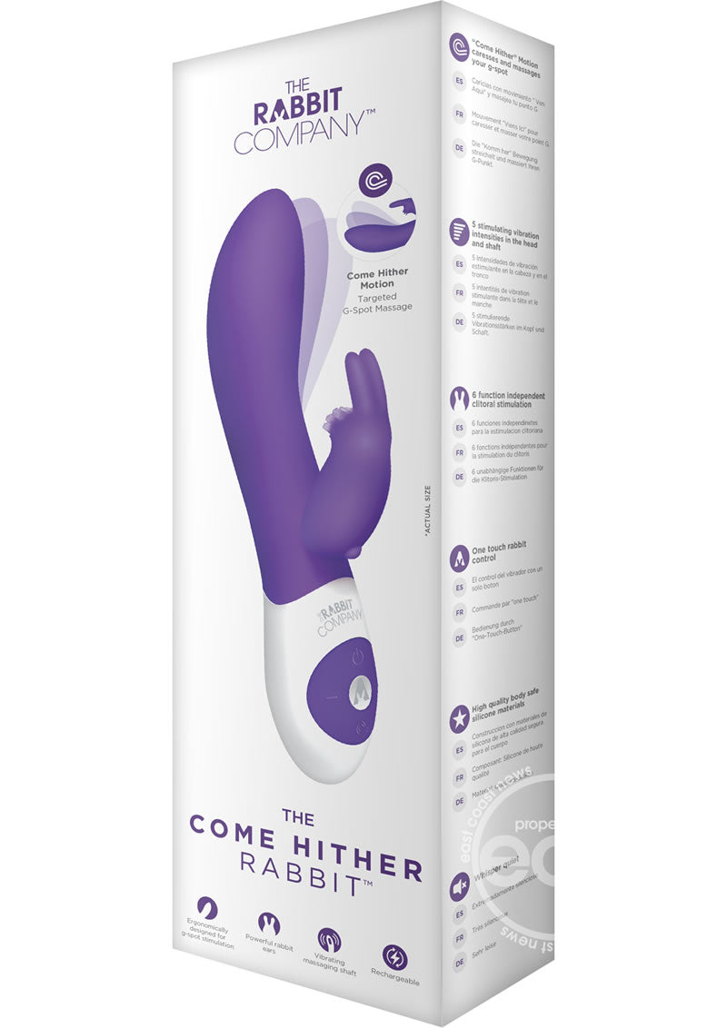 The Rabbit Company The Come Hither Rabbit Rechargeable Silicone G-Spot Vibrator - Purple