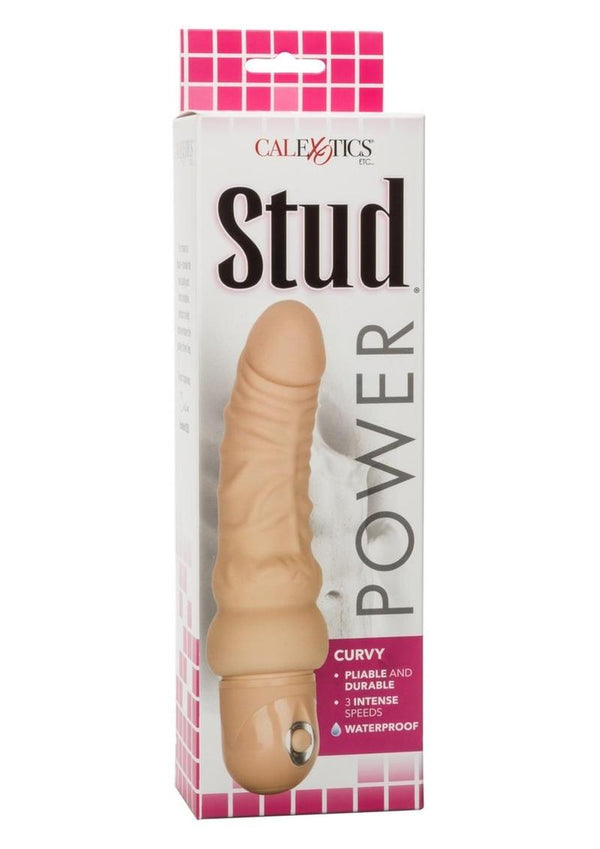 Power Stud Curvy Vibrating Dildo - Vanilla