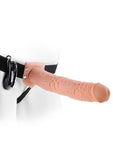 Fetish Fantasy Series Vibrating Hollow Strap-On Dildo and Harness with Wired Remote Control 11in - Vanilla