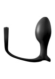 Anal Fantasy Collection Ass-Gasm Beginners Silicone Cock Ring with Butt Plug - Black