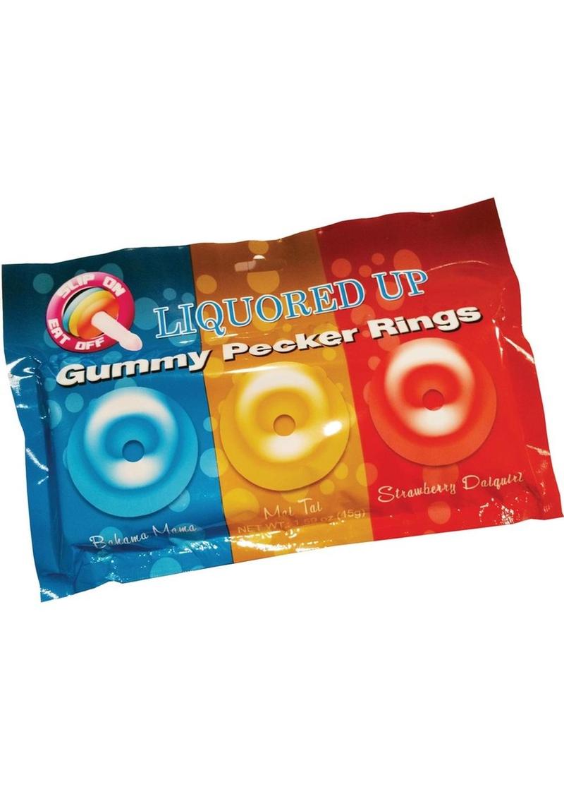 Liquored Up Gummy Pecker Rings Assorted Colors Assorted Flavors