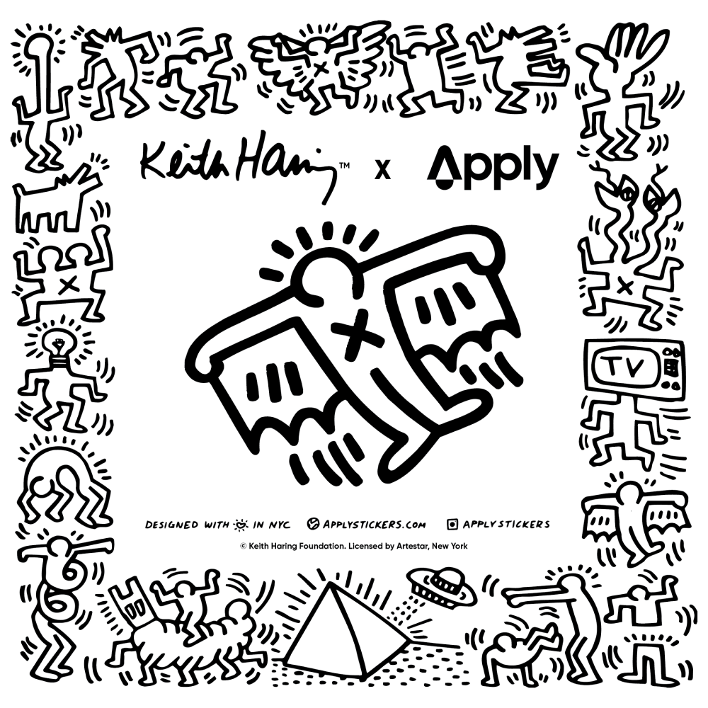 Flight by Keith Haring - Sheet of 14 Kiss-Cut Stickers