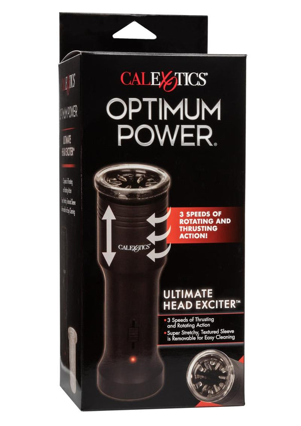Optimum Power Ultimate Head Exciter Rotating Vibrating Masturbator - General Orifice - Black