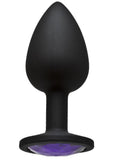 Booty Bling Jeweled Silicone Anal Plug - Small - Purple