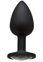 Booty Bling Jeweled Silicone Anal Plug - Small - Silver