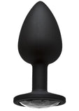 Booty Bling Jeweled Silicone Anal Plug - Small - Silver