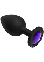 Booty Bling Jeweled Silicone Anal Plug - Large - Purple
