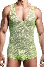 MOB Men's Lace Bodysuit - Lime