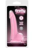 Firefly Smooth Dong Dildo Glow In The Dark 5in - Pink