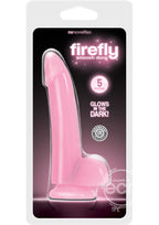 Firefly Smooth Dong Dildo Glow In The Dark 5in - Pink