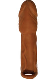 Skinsations Latin Lover Husky Lover Extension Sleeve with Scrotum Strap 6.5in - Caramel