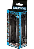 Skinsations Black Diamond Husky Lover Extension Sleeve with Scrotum Strap 6.5in - Chocolate