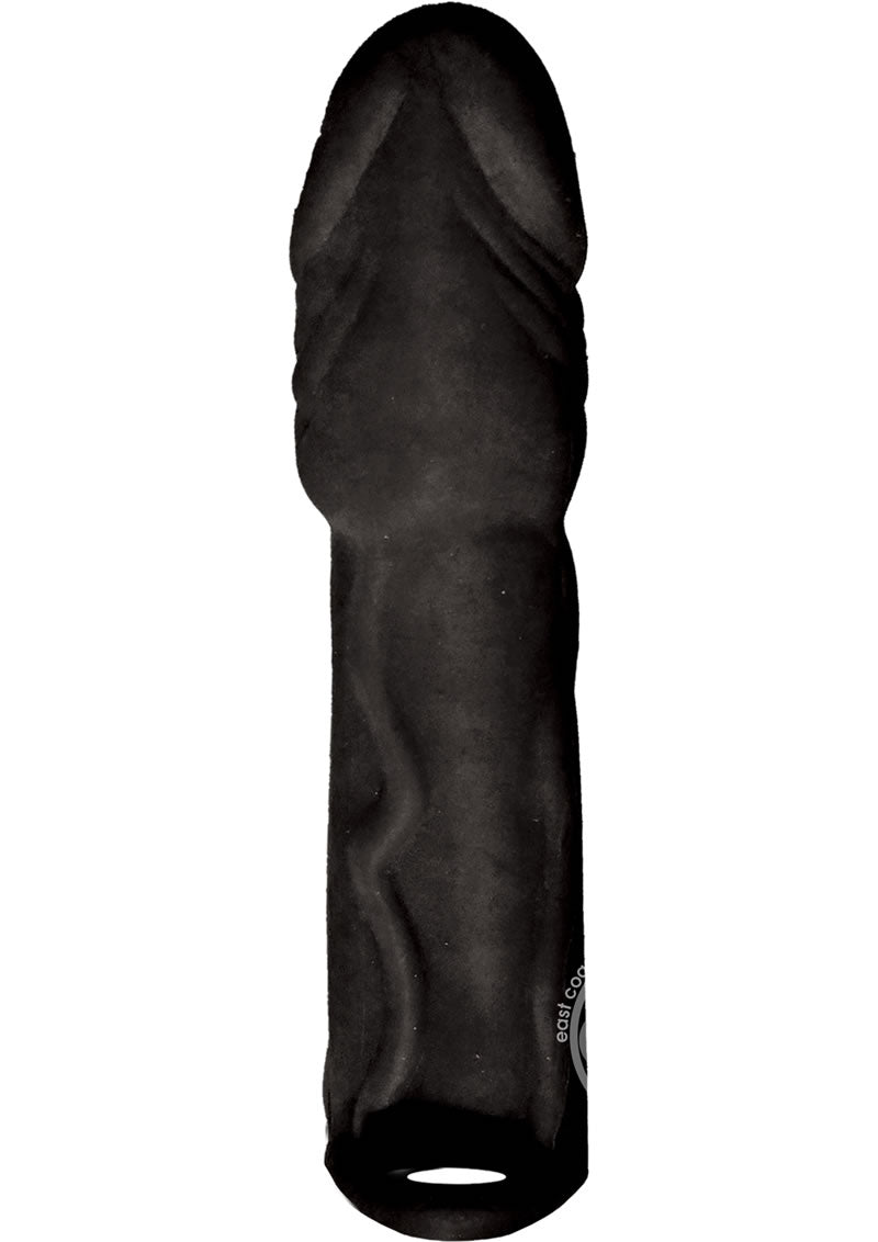 Skinsations Black Diamond Husky Lover Extension Sleeve with Scrotum Strap 6.5in - Chocolate