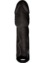 Skinsations Black Diamond Husky Lover Extension Sleeve with Scrotum Strap 6.5in - Chocolate
