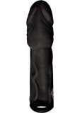 Skinsations Black Diamond Husky Lover Extension Sleeve with Scrotum Strap 6.5in - Chocolate