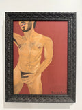 Oscar De La Rocha, Figure Against Red, 2024
