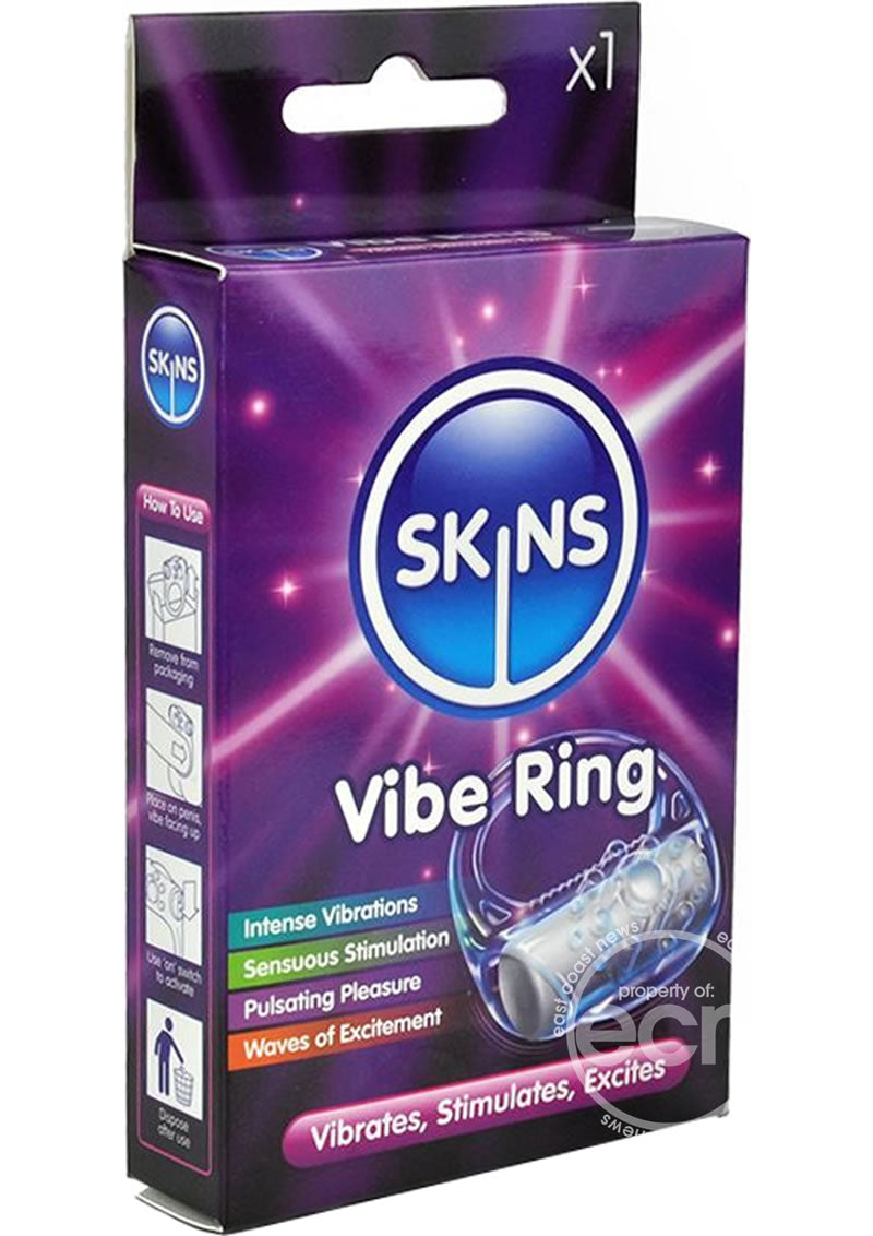 Skins Disposable Vibrating Cock Ring - Clear