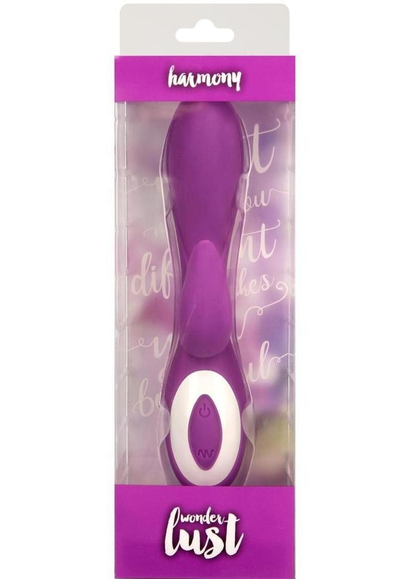 Wonderlust Harmony Rechargeable Silicone Rabbit Vibrator - Purple