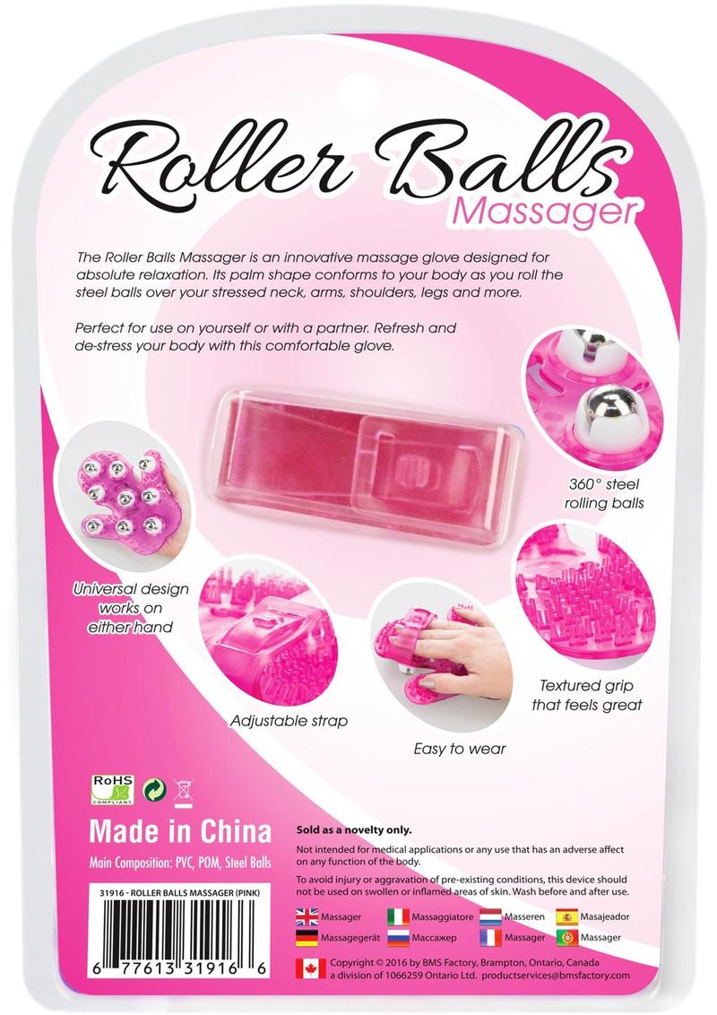 Simple & True Roller Balls Massager Glove - Pink