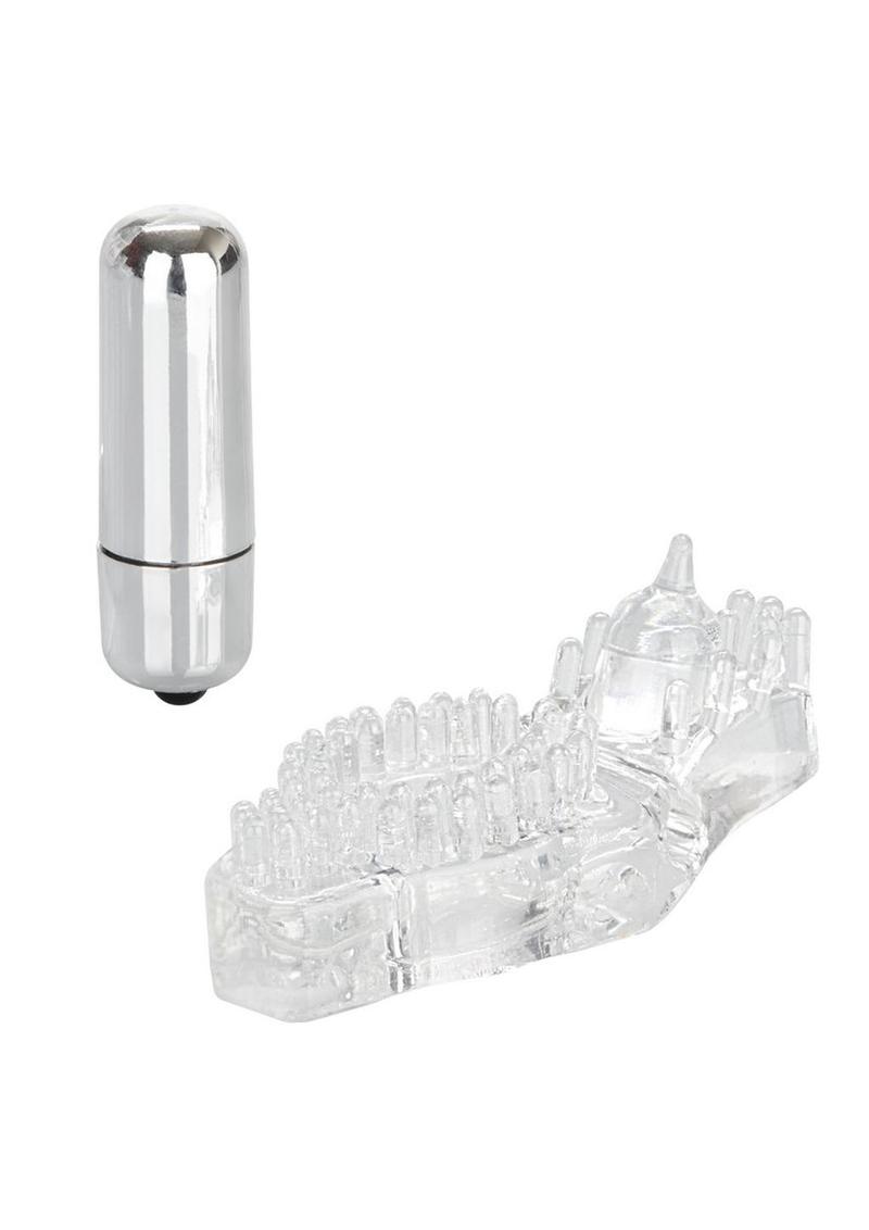 Couple's Enhancers Passion Enhancer Vibrating Cock Ring with Clitoral Stimulation - Clear