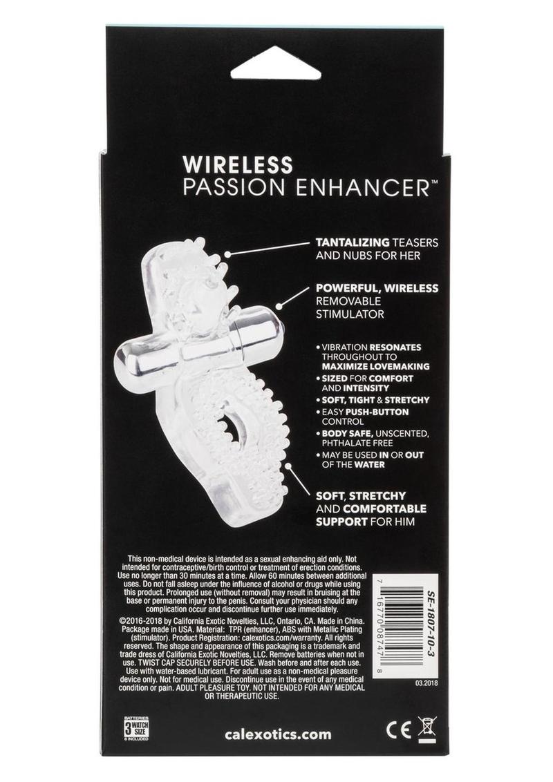 Couple's Enhancers Passion Enhancer Vibrating Cock Ring with Clitoral Stimulation - Clear