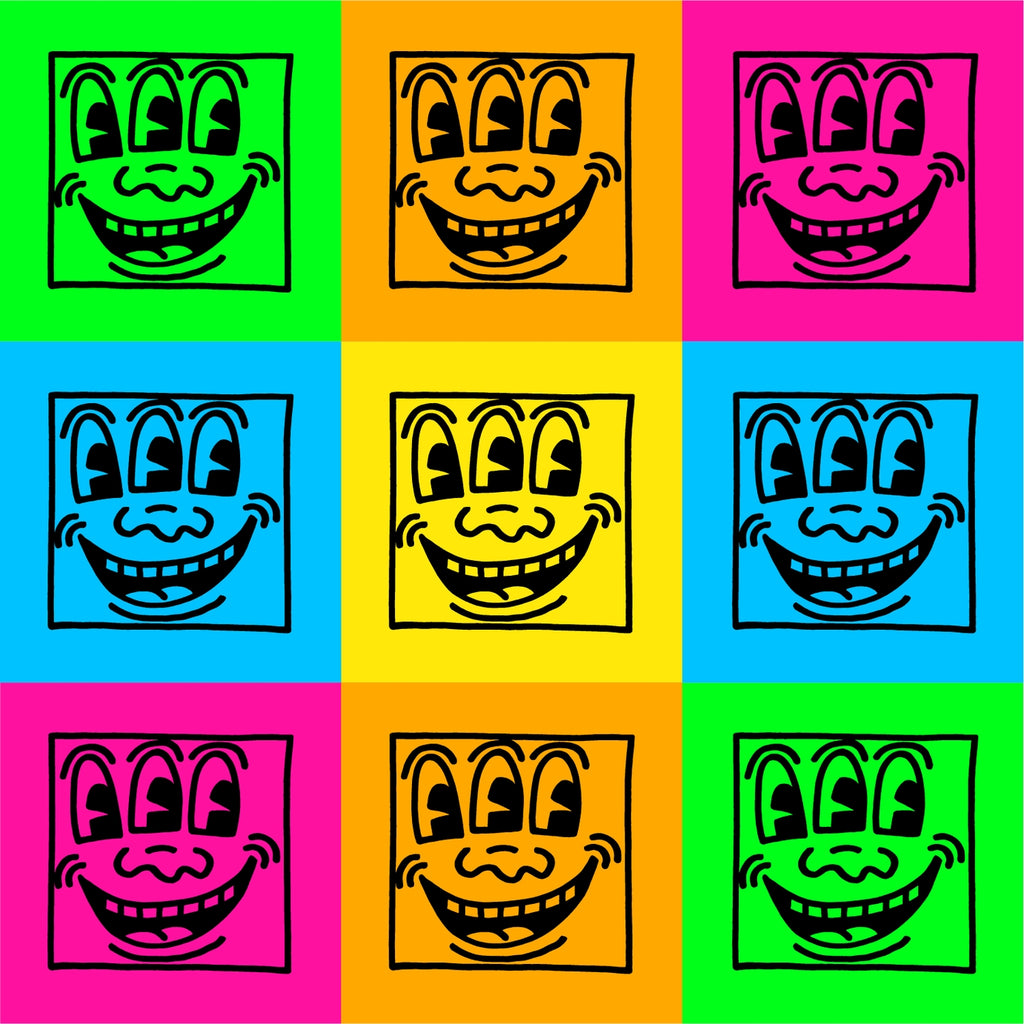 Three-Eyed Faces By Keith Haring - Sheet of 9 Kiss-Cut Stick