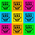 Three-Eyed Faces By Keith Haring - Sheet of 9 Kiss-Cut Stick
