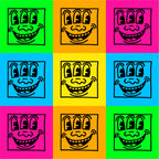 Three-Eyed Faces By Keith Haring - Sheet of 9 Kiss-Cut Stick