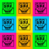 Three-Eyed Faces By Keith Haring - Sheet of 9 Kiss-Cut Stick