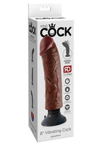 King Cock Vibrating Dildo 8in - Chocolate