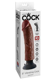 King Cock Vibrating Dildo 8in - Chocolate
