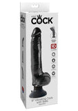 King Cock Vibrating Dildo with Balls 9in - Black