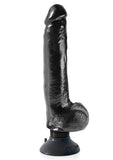 King Cock Vibrating Dildo with Balls 9in - Black