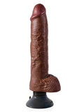 King Cock Vibrating Dildo with Balls 10in - Chocolate