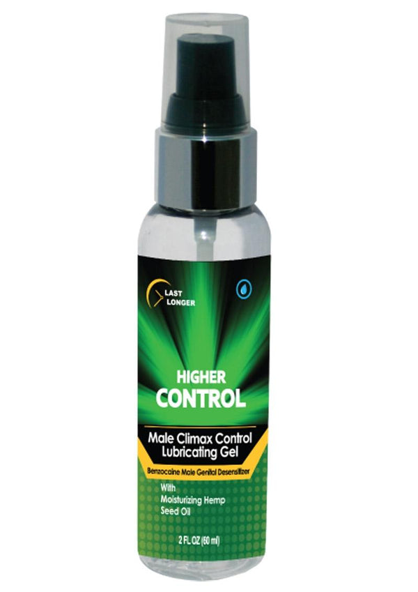 Higher Control Male Climax Control Lubricating Gel with Hemp Seed Oil 2oz