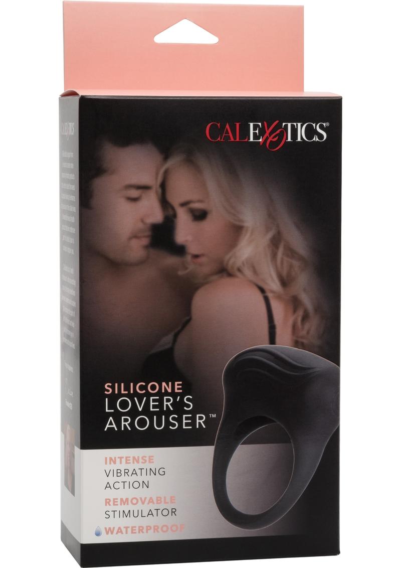 Couple's Enhancers Silicone Lovers Arouser Silicone Vibrating Cock Ring - Black